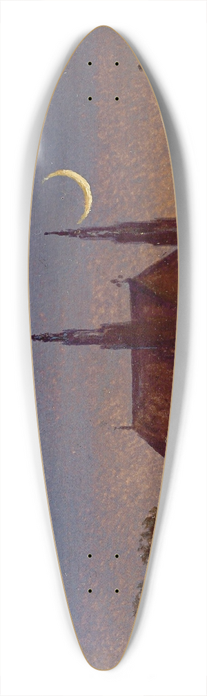 Carl Gustav Carus - Gotische Kirche ber Baumwipfeln bei Mondenschein 39.3 inch art pintail longboard deck