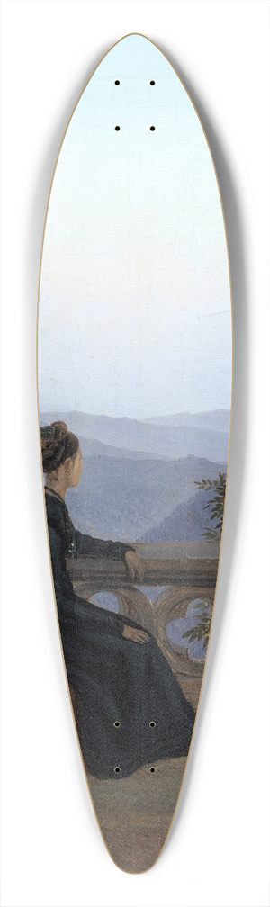 Carl Gustav Carus - Woman On The Balcony 39.3 inch art pintail longboard deck