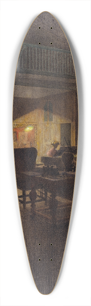 Carl Larsson - At the Piano 39.3 inch art pintail longboard deck