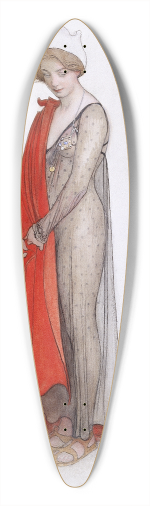 Carl Larsson - Rouge et noir 39.3 inch art pintail longboard deck