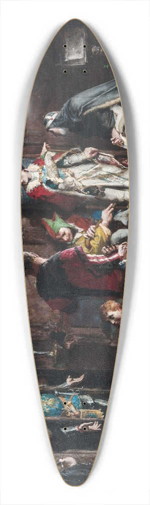 Carl Larsson - Sten Sture the Elder Frees the Captive Danish Queen Kristina from the Vadstena Monastery 39.3 inch art pintail longboard deck