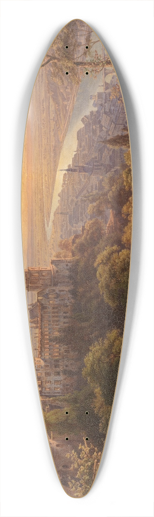 Carl Ludwig Frommel - Heidelberg bei Sonnenuntergang 39.3 inch art pintail longboard deck