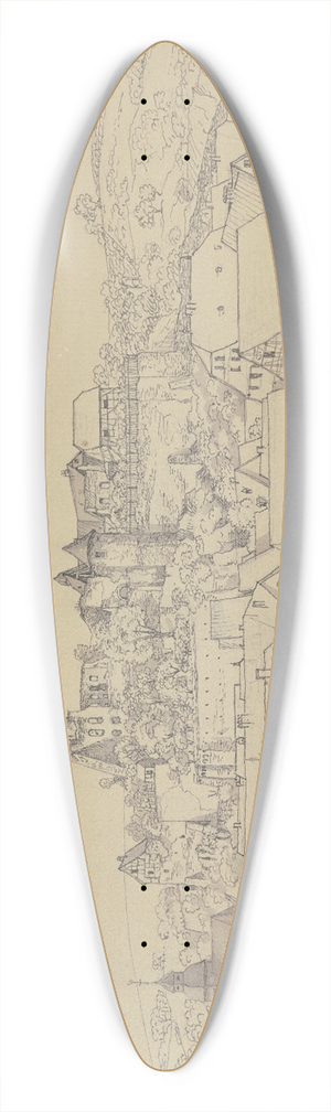 Carl Morgenstern - View of Eppstein with castle 39.3 inch art pintail longboard deck