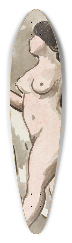 Carl Newman - Standing Female Nude withDrape 39.3 inch art pintail longboard deck