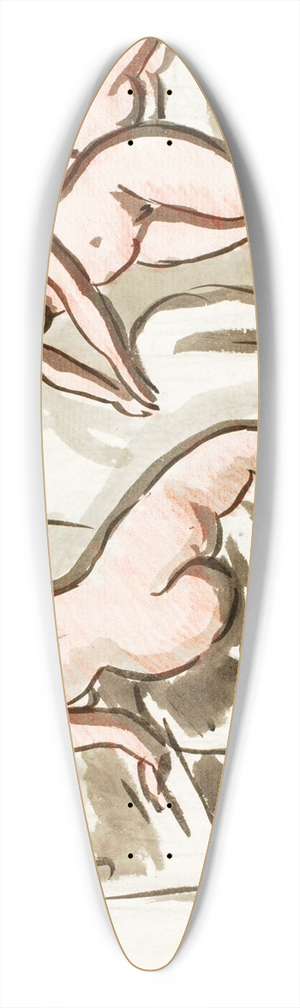 Carl Newman - Three Female Nudes 39.3 inch art pintail longboard deck