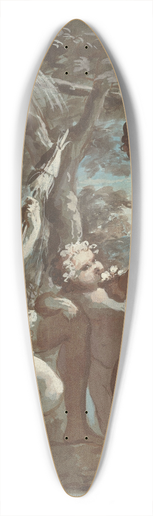 Carlo Alberto Baratta - Adam and Eve with Cain and Abel 39.3 inch art pintail longboard deck