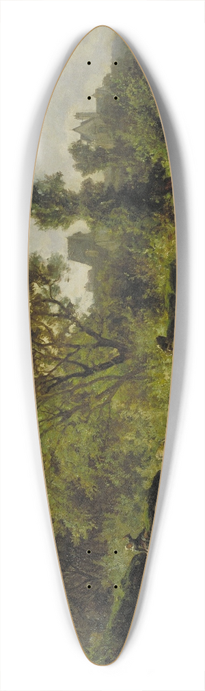 Carlos de Haes - Flemish Landscape 39.3 inch art pintail longboard deck