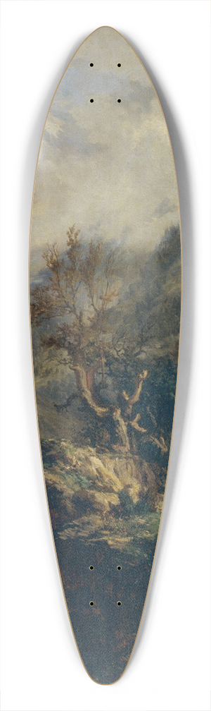 Carlos de Haes - Mountains in Asturias 39.3 inch art pintail longboard deck