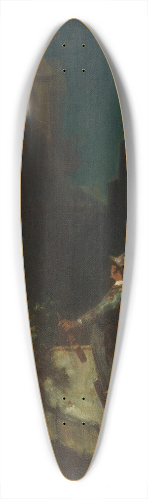 Carl Spitzweg - Der Mondscheingeiger 39.3 inch art pintail longboard deck