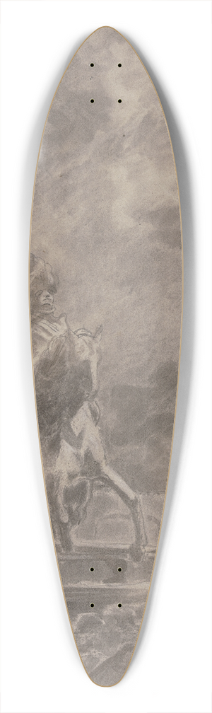 Carl Spitzweg - Equestrian monument 39.3 inch art pintail longboard deck