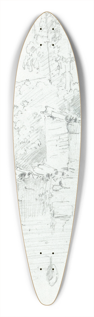 Carl Spitzweg - Festungsmauer 39.3 inch art pintail longboard deck