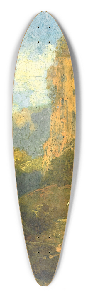 Carl Spitzweg - Gebirgslandschaft (Mountain Landscape) 39.3 inch art pintail longboard deck