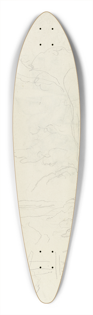 Carl Spitzweg - Landscape with two trees 39.3 inch art pintail longboard deck
