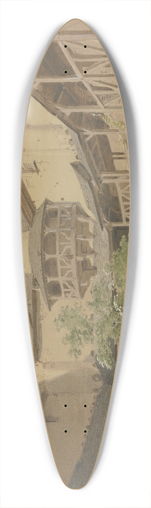 Carl Theodor Reiffenstein - Burg Pfalzgrafenstein bei Kaub 39.3 inch art pintail longboard deck