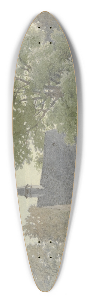 Carl Theodor Reiffenstein - Chapel near Ockstadt 39.3 inch art pintail longboard deck