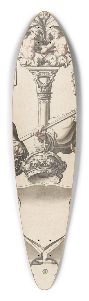 Carl Von Aegeri - Scheibenriss mit Fhnrich und Halbartier als Schildbegleiter und Standeswappen (Freiburg oder Solothurn) 39.3 inch art pintail longboard deck