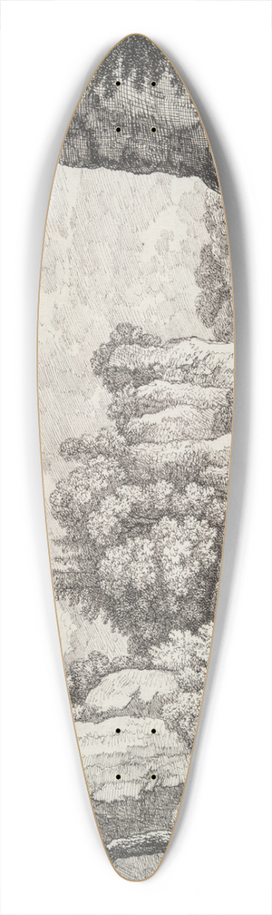 Carl Wilhelm Kolbe the elder - Rocky Landscape with aHermit 39.3 inch art pintail longboard deck