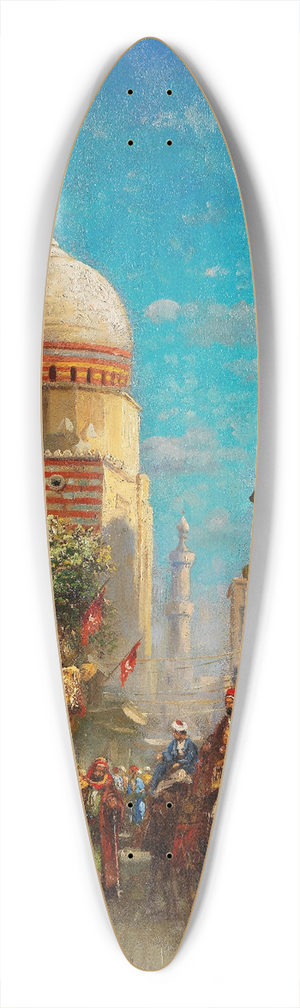 Carl Wuttke - Straenszene an der Kai-Bey-Moschee in Kairo 39.3 inch art pintail longboard deck