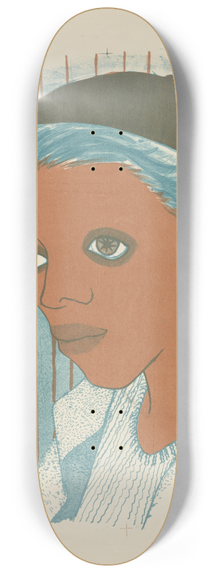 Blanche Grambs - Girl with Blue Hair 8.25 inch art skate deck