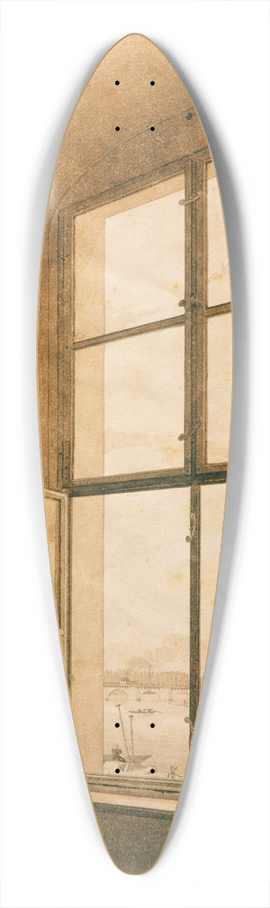 Caspar David Friedrich - Blick aus dem Atelier des Knstlers in Dresden auf die Elbe (linkes Fenster) 39.3 inch art pintail longboard deck
