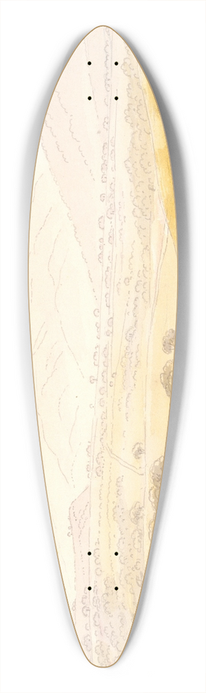 Caspar David Friedrich - Bohemian Landscape with the Mittelgebirge 39.3 inch art pintail longboard deck