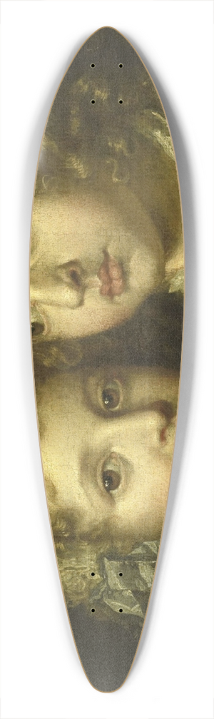 Caspar Netscher - A daughter and a son of the artist 39.3 inch art pintail longboard deck