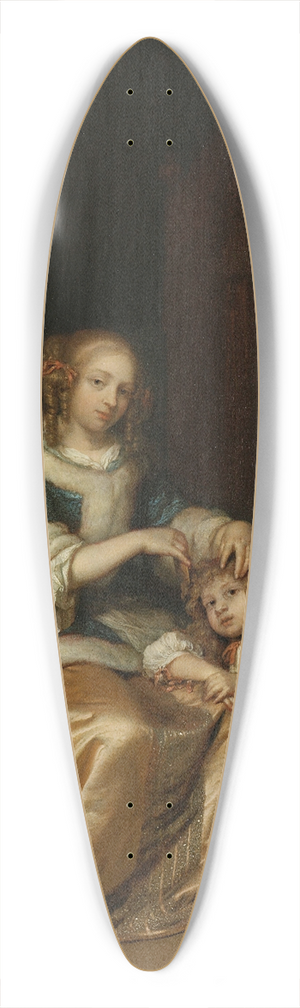 Caspar Netscher - Interior with a Mother Combing her Childs Hair, Known as Maternal Care 39.3 inch art pintail longboard deck