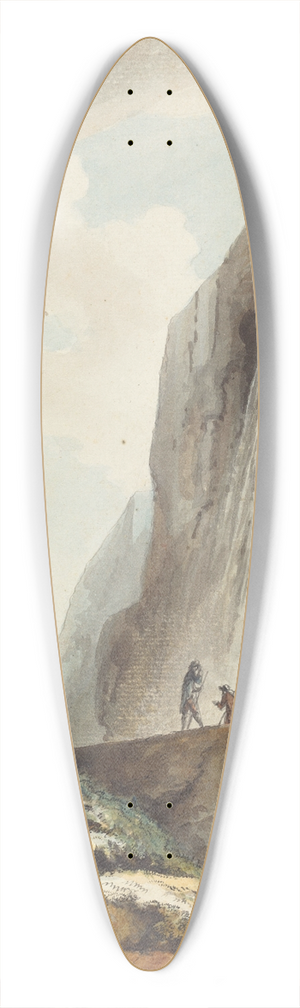 Caspar Wolf - Cascade dessus Wasserberg (Waterfall above Wasserberg) 39.3 inch art pintail longboard deck