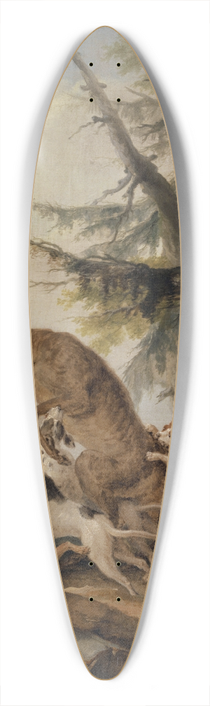 Caspar Wolf - Stag, Attacked by a Pack of Hounds 39.3 inch art pintail longboard deck