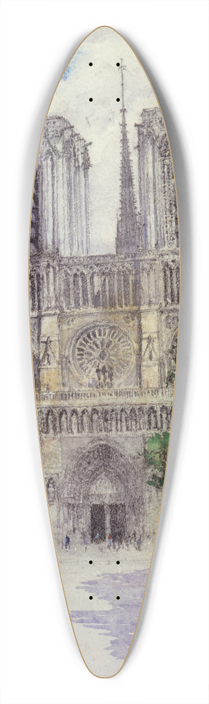 Cass Gilbert - Cathedral of Notre Dame, Paris 39.3 inch art pintail longboard deck