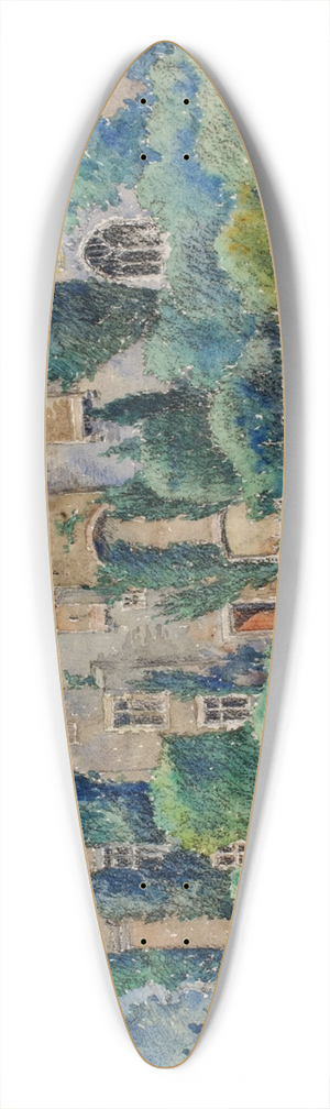 Cass Gilbert - Compton Castle, Devonshire, England 39.3 inch art pintail longboard deck