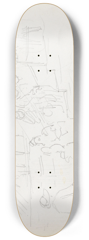 Adolph Tidemand - Folkemengde i trapp 8.25 inch art skate deck