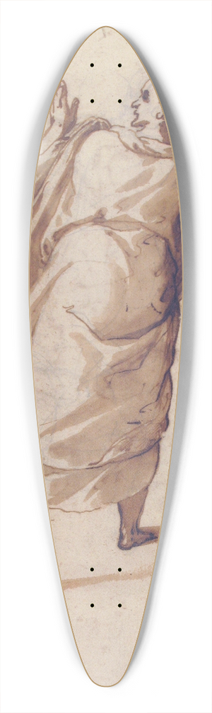 Cesare Nebbia - Back View of a Standing Man in a Long Cloak 39.3 inch art pintail longboard deck