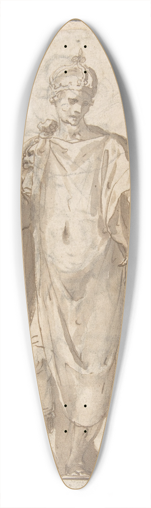 Cesare Nebbia - Standing Figure of a Warrior King 39.3 inch art pintail longboard deck