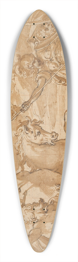 Cesare Nebbia - The Contest Between Athena and Poseidon for the Possession of Athens 39.3 inch art pintail longboard deck