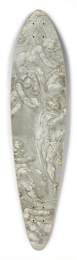Cesare Pollini - Saint Joseph and the Christ Child with Angels and Putti 39.3 inch art pintail longboard deck