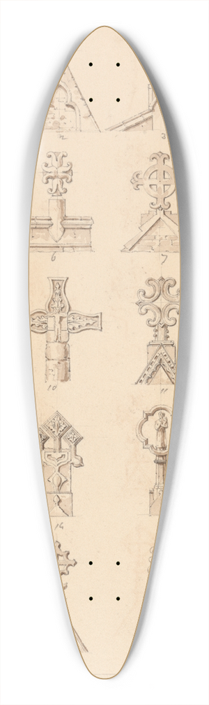 C. Hacker - Crosses on Gables 39.3 inch art pintail longboard deck