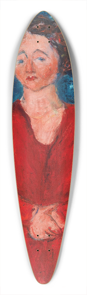 Cham Soutine - La Femme en rouge au fond bleu 39.3 inch art pintail longboard deck Cham Soutine - La Femme en rouge au fond bleu 39.3 inch art pintail longboard deck