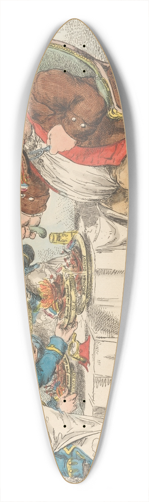 Charles Ansell - John Bull Taking a Lunch  or Johnnys Purveyors Pampering His Appetite with Dainties From All Parts of the World 39.3 inch art pintail longboard deck