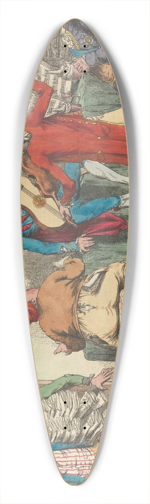 Charles Ansell - The Diplomatic Squad or Harmony Interrupted 39.3 inch art pintail longboard deck