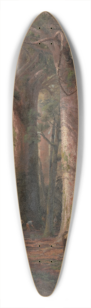 Charles Blomfield - Scene of Kauri Bush, gumdiggers at work 39.3 inch art pintail longboard deck