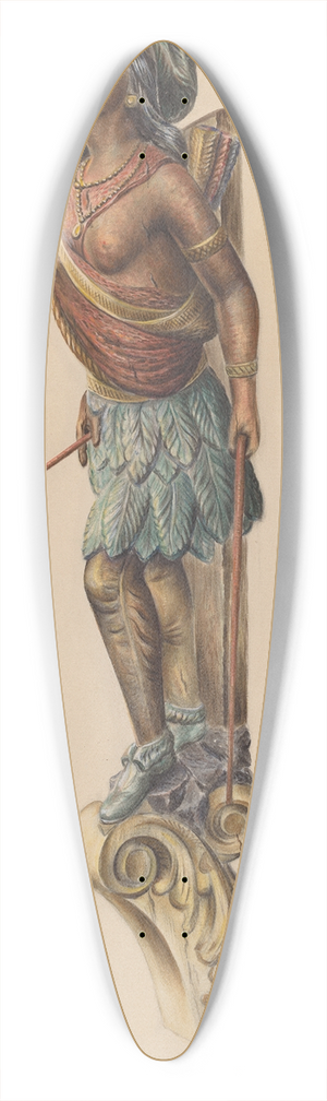 Charles Bowman - Ships Figurehead 39.3 inch art pintail longboard deck