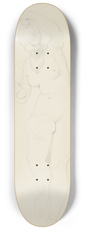 Bonaventura Genelli - Tnzerin als Aktfigur mit Kastagnetten und Halskette 8.25 inch art skate deck