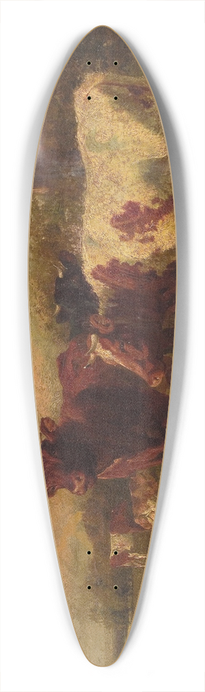 Charles Collins - Cows at Pasture 39.3 inch art pintail longboard deck