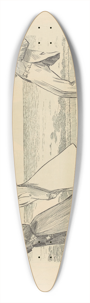 Charles Dana Gibson - Accident to a young man with a weak heart 39.3 inch art pintail longboard deck