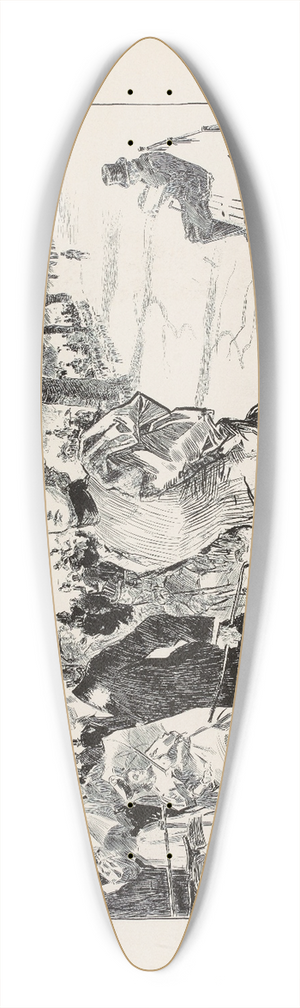 Charles Dana Gibson - A Constitutional in the Park 39.3 inch art pintail longboard deck