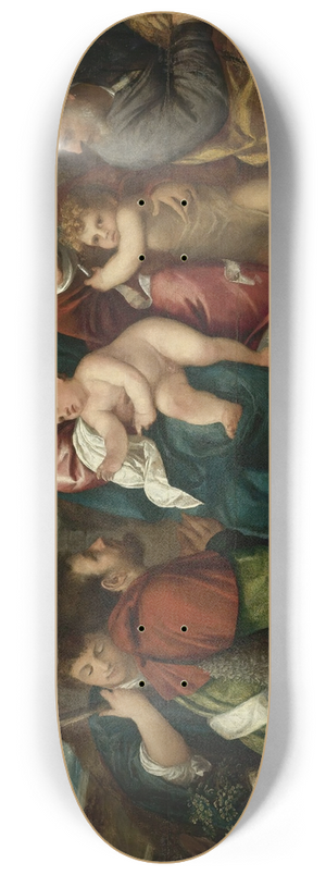 Bonifacio Veronese - Holy Family With Saint Elizabeth, The Infant St. John, And Two Shepherds 8.25 inch art skate deck Bonifacio Veronese - Holy Family With Saint Elizabeth, The Infant St. John, And Two Shepherds 8.25 inch art skate deck