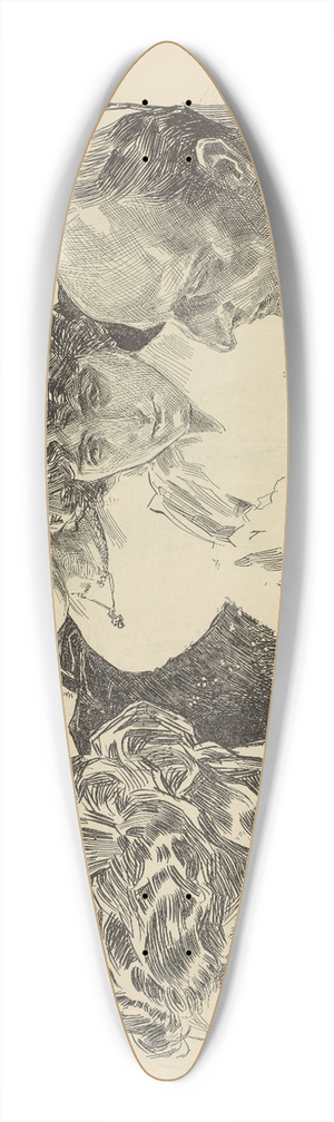 Charles Dana Gibson - A first night 39.3 inch art pintail longboard deck