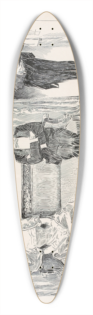 Charles Dana Gibson - A little story 39.3 inch art pintail longboard deck
