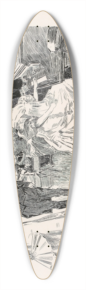 Charles Dana Gibson - A professional evening 39.3 inch art pintail longboard deck